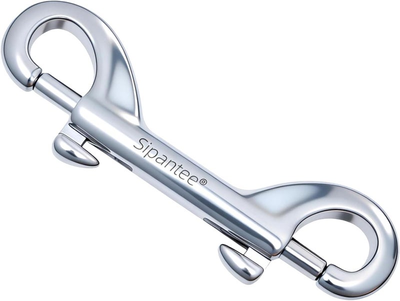 sipantee 5PCS 316 Stainless Steel Double Ended Bolt Snap Hook Scuba Diving Hook Scuba Diving Clips 3-1/2 Inch Marine Grade Double End Snaps for Heavy Duty Double Snap Hook Trigger Chain Clips Double Sided Clip - Image 2